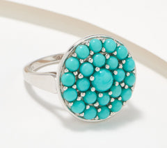 Affinity Gems Sleeping Beauty Sterling Silver Turquoise Round Ring Size 6