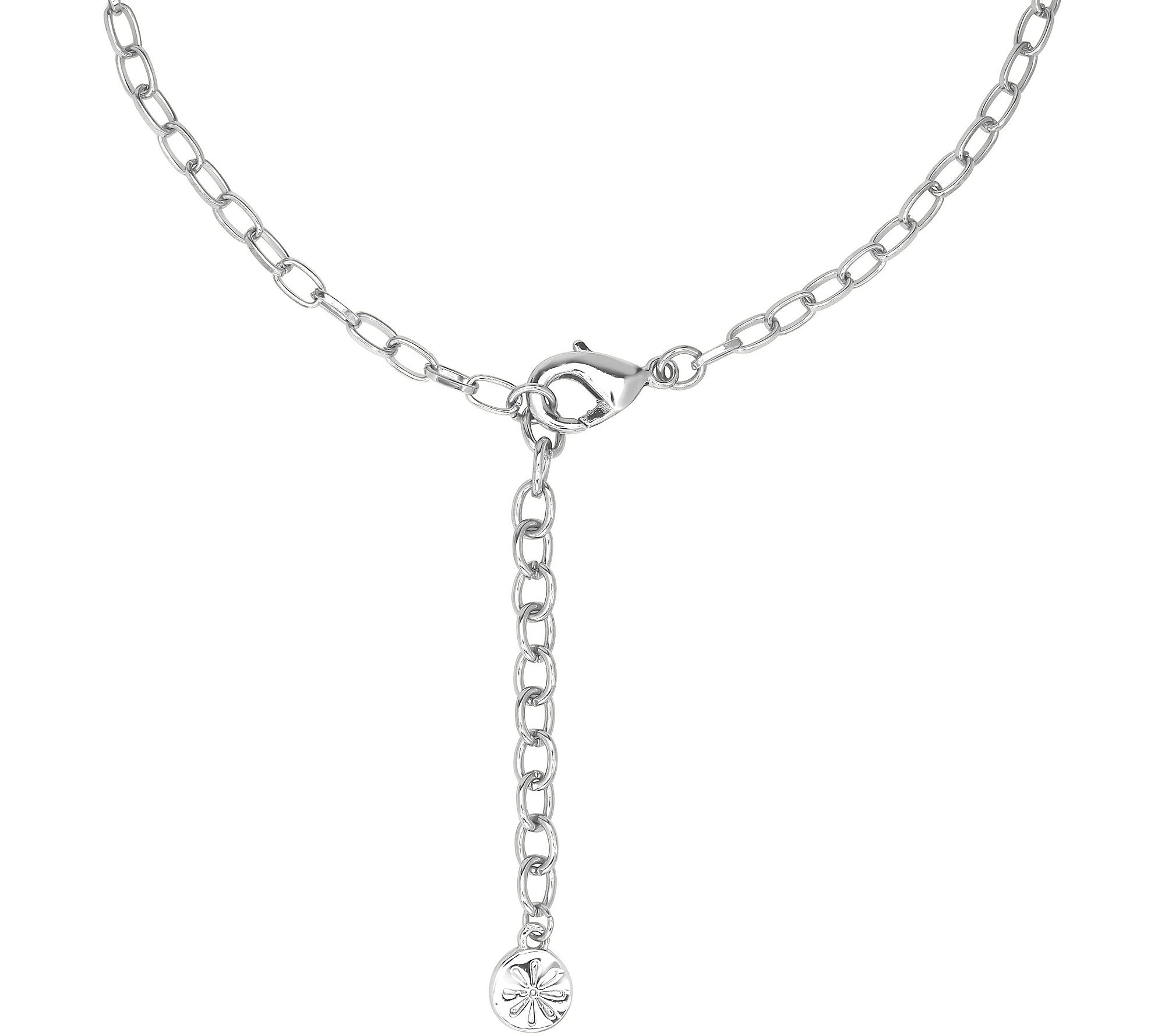 Isaac Mizrahi Live! Crystal Flower Necklace, Silvertone