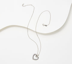 Or Paz Sterling Silver Organic Texture Heart Motif Necklace. 18"