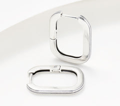 Or Paz Sterling Silver Signature Rectangular Beaded Huggie Hoops