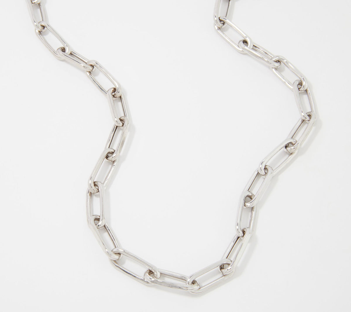 Silver Style Sterling Silver Paperclip Chain Necklace, 18"