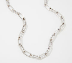 Silver Style Sterling Silver Paperclip Chain Necklace, 18"