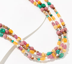 American West Sterling Silver Multi Gemstone Pastels Torsade Necklace, 17"