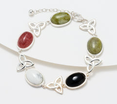 Connemara Marble Sterling Silver Colors of Ireland Adjustable Bracelet 7"