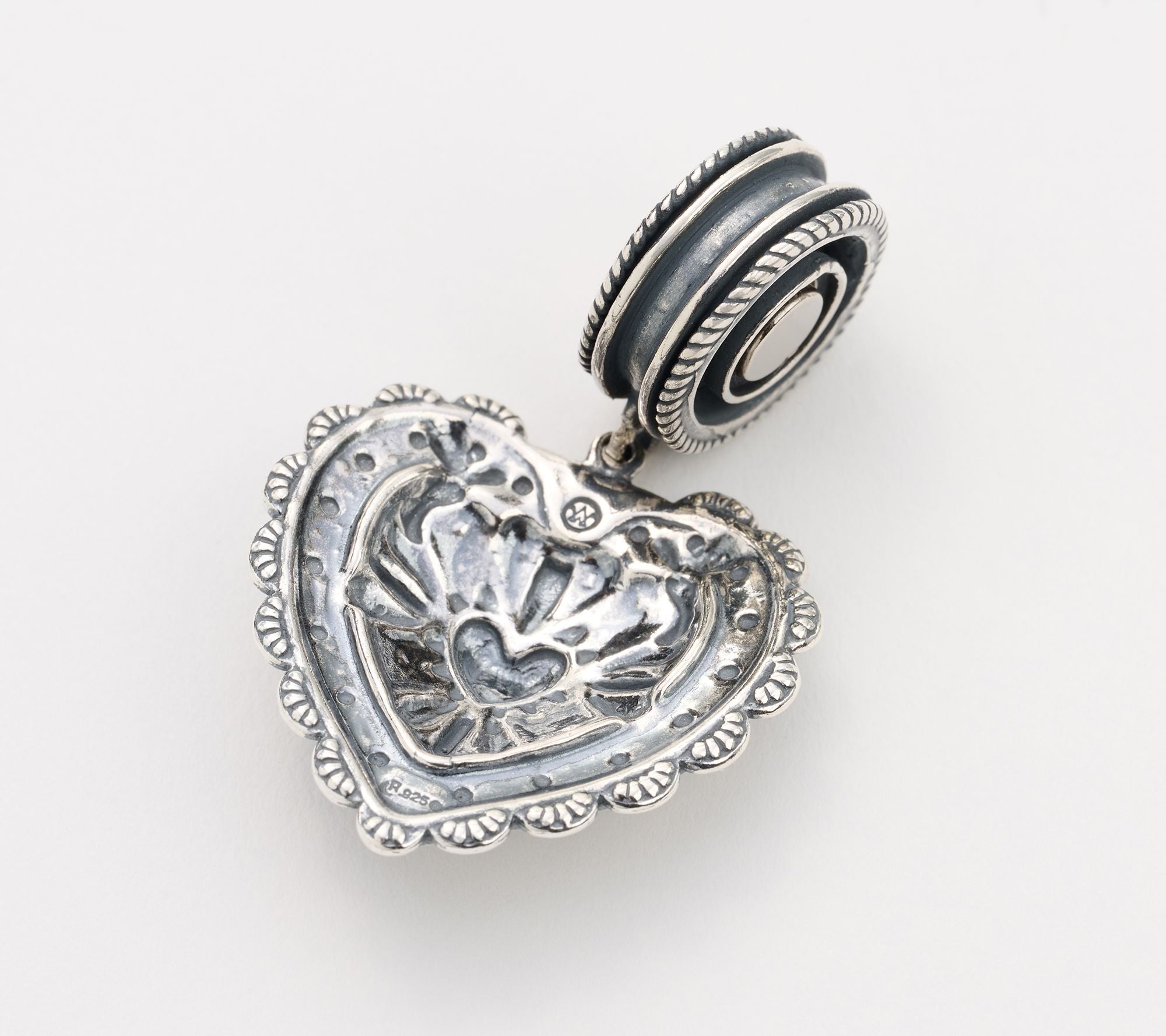 American West Sterling Silver Rope Heart Magnetic Pendant Insert