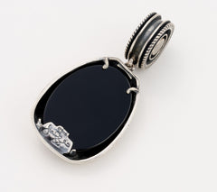 Jody Naranjo Sterling Silver Black Agate Magnetic Pendant Insert