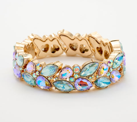 Kirks Folly Goldtone Fascination Multi Colored Stretch Bracelet, 6"