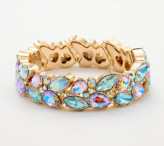 Kirks Folly Goldtone Fascination Multi Colored Stretch Bracelet, 6-3/4"