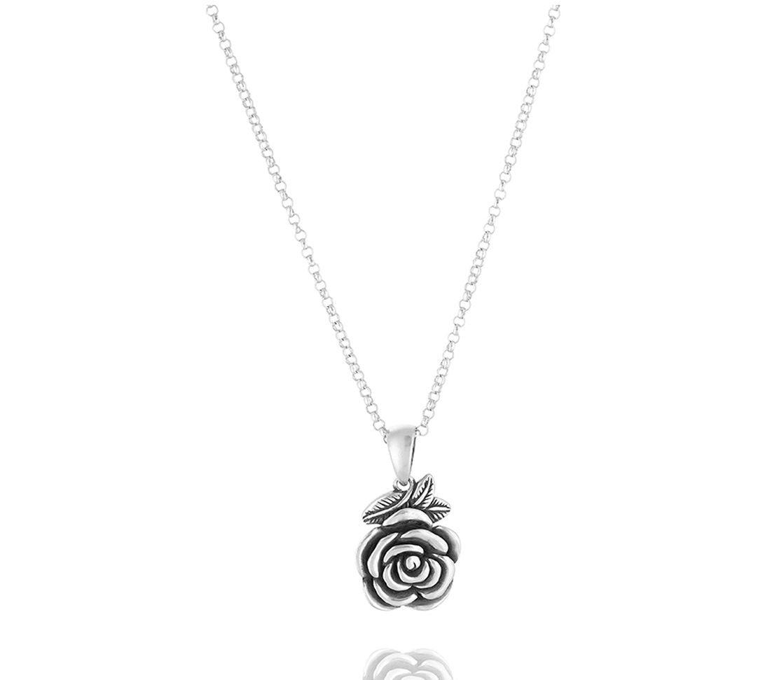 Or Paz Sterling Silver Rose Pendant Necklace, 18"