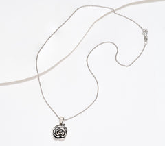 Or Paz Sterling Silver Rose Pendant Necklace, 18"