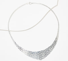 UltraFine 950 Fine Silver Bib Necklace, 18"