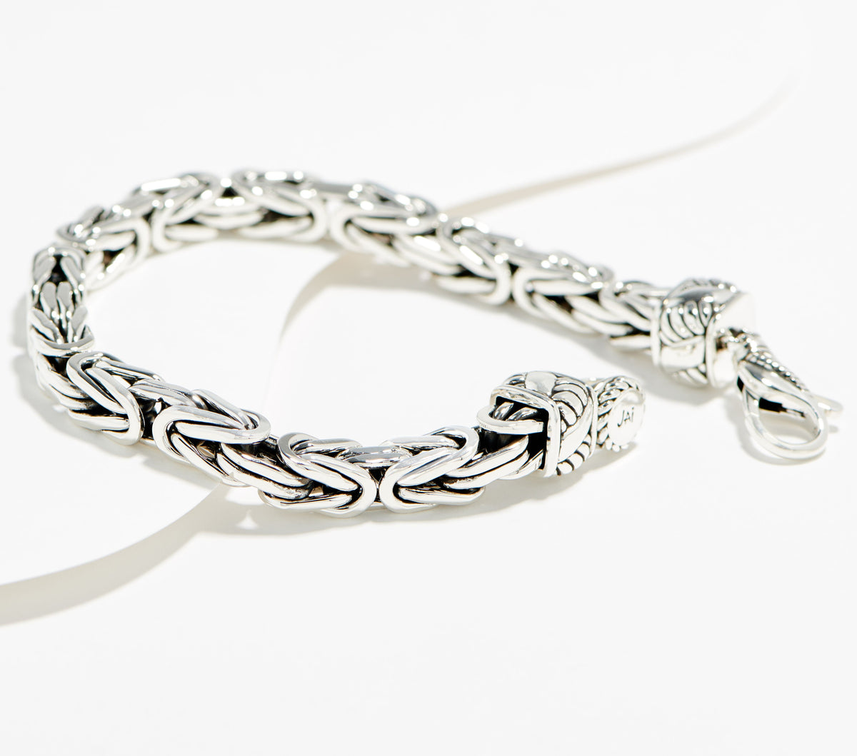 JAI Sterling Silver 6.2mm Byzantine Bracelet, 7-1/4" (46g)