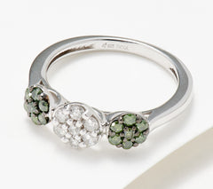 Affinity Diamonds Sterling Silver 0.50ctw Green Diamond Ring Size 7