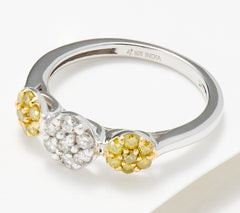 Affinity Diamonds Sterling Silver 0.50ctw Yellow Diamond Ring Size 8