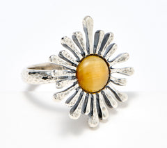 Or Paz Sterling Silver Tiger's Eye Sunray Ring, Size 8