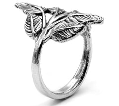 Or Paz Sterling Silver Leaf Ring, Size 10