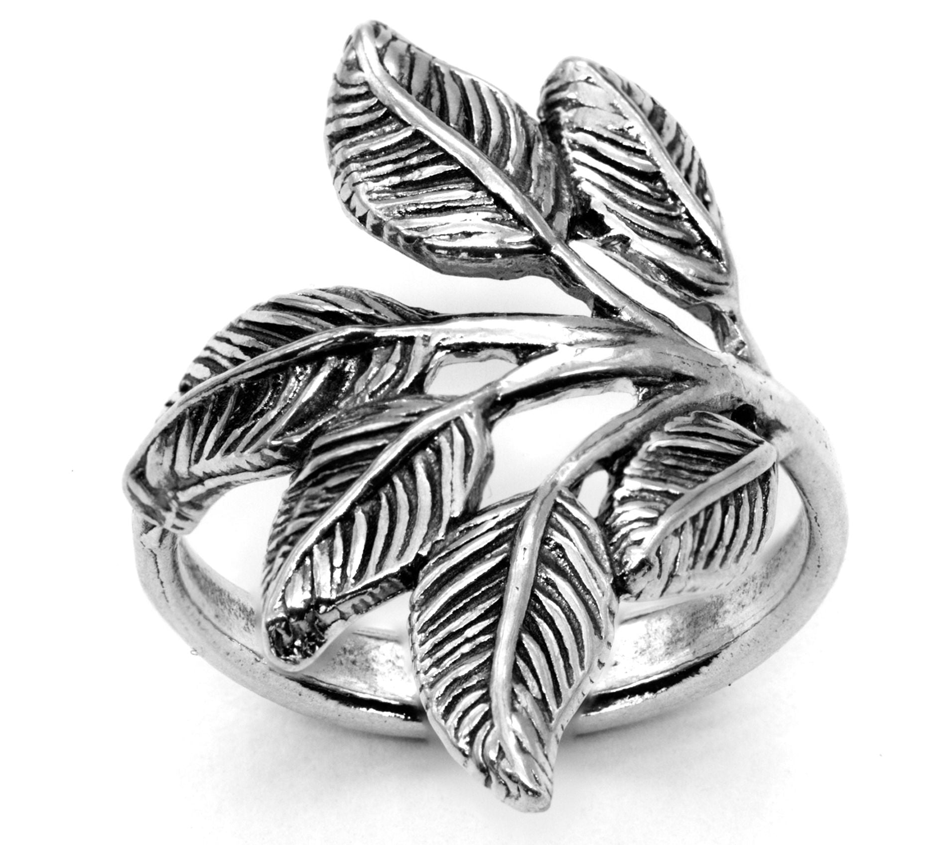 Or Paz Sterling Silver Leaf Ring, Size 10