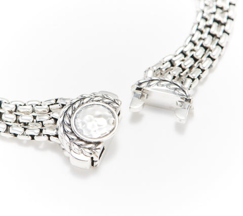 JAI Sterling Silver Diamond Box Chain Bracelet, 8-1/4" Fit