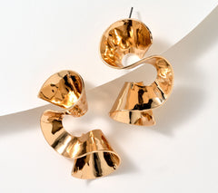 Attitudes by Renee Goldtone Textured Swirl Earrings, 1-3/4"