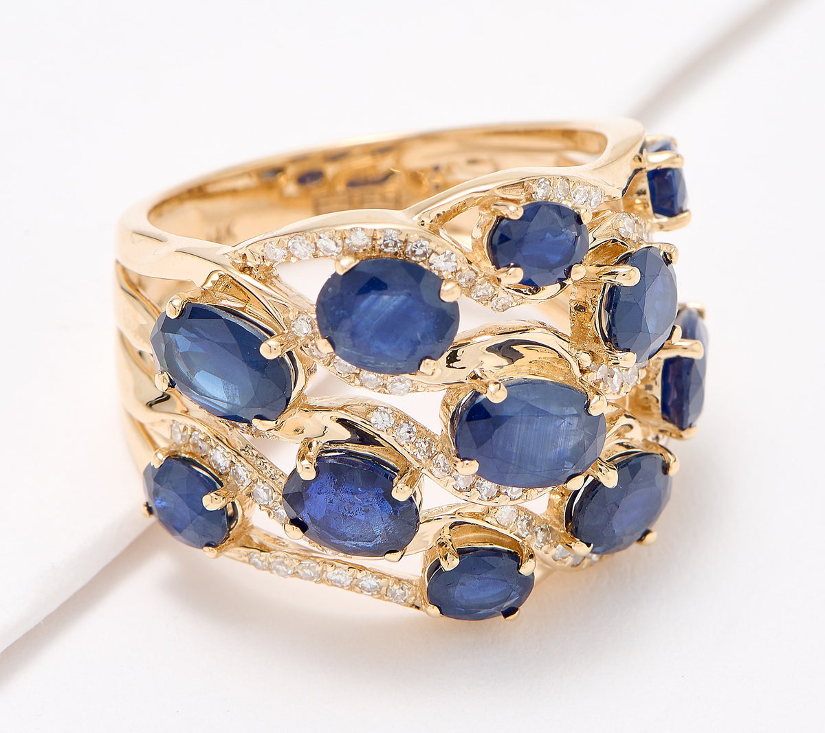 Effy Royale Bleu 14K Sapphire & Diamond Cocktail Ring, Size 8