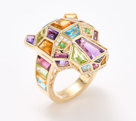 Effy  14K Yellow Gold Limited Edition Panther Multi-Gemstone Ring, Size 5