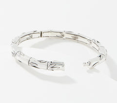 JAI Sterling Silver Signature BambooTexture Bangle Bracelet, 7-1/2"