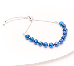 Honora Sterling Silver Cultured Blue Pearl Adjustable Box Chain Bracelet.