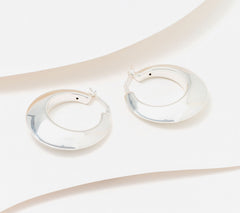 UltraFine 950 Silver Polished Graduated 1-1/4" Hoops