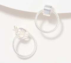 UltraFine 950 Silver Doorknocker Hoop Earrings