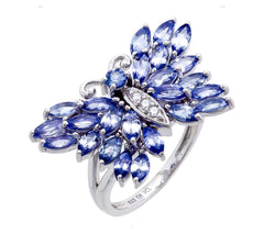 Affinity Gems 5.10 cttw Tanzanite Butterfly Ring, Sterling Size 5