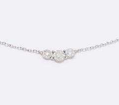 Affinity 14K White Gold Triple  0.15cttw Diamond Necklace, 18"