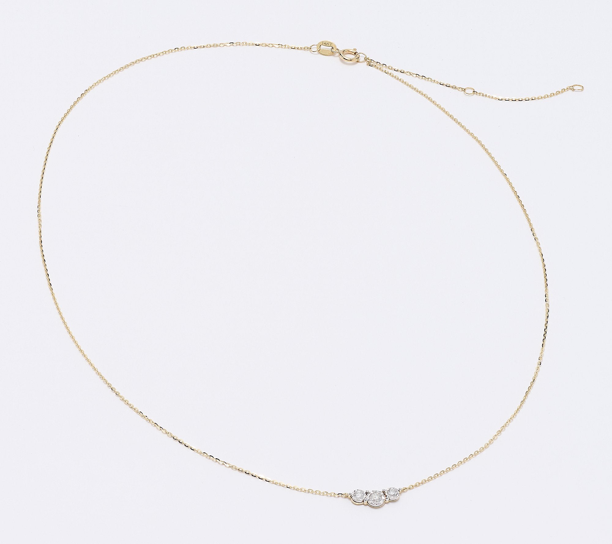 Affinity 14K Yellow Gold Triple  0.15cttw Diamond Necklace, 18"