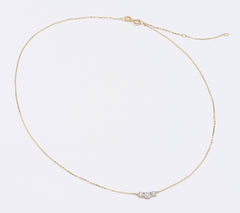 Affinity 14K Yellow Gold Triple  0.15cttw Diamond Necklace, 18"