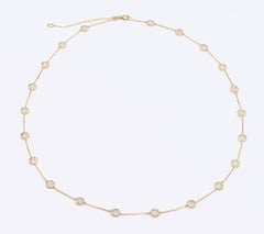 Affinity Diamonds 21 Station Bezel Necklace, 1.10cttw, 14K Yellow