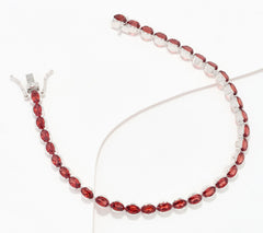 Affinity Gems Sterling Silver Oval Cut Garnet Tennis Bracelet, 7-1/4"