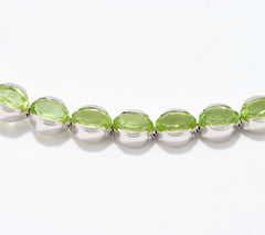 Affinity Gems Sterling Silver Oval Cut Peridot Tennis Bracelet, 7-1/4"