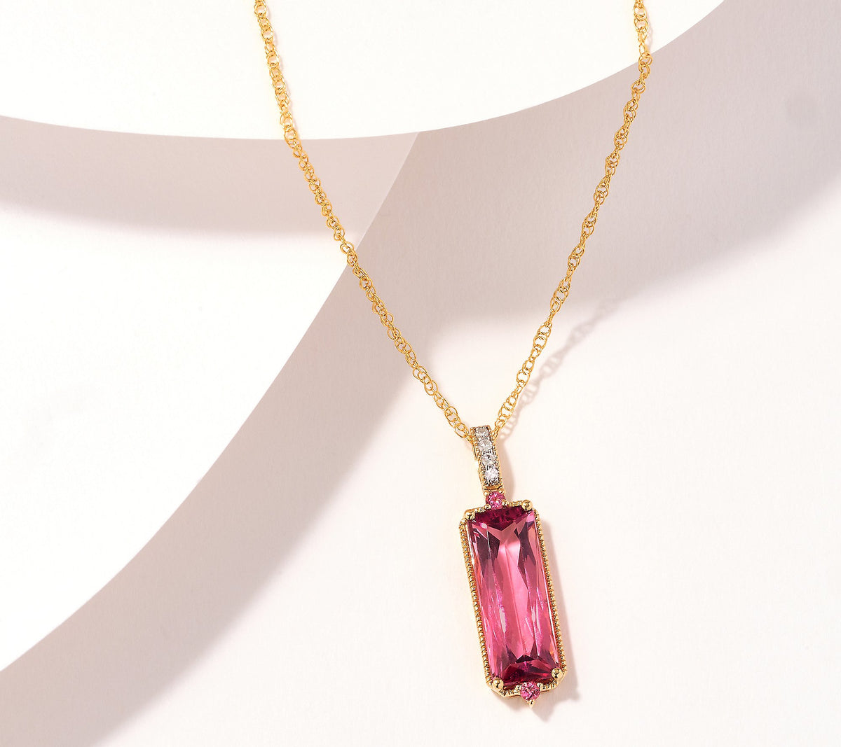 Vault Discoveries Brazilian Pink Tourmaline Pendant, 14k