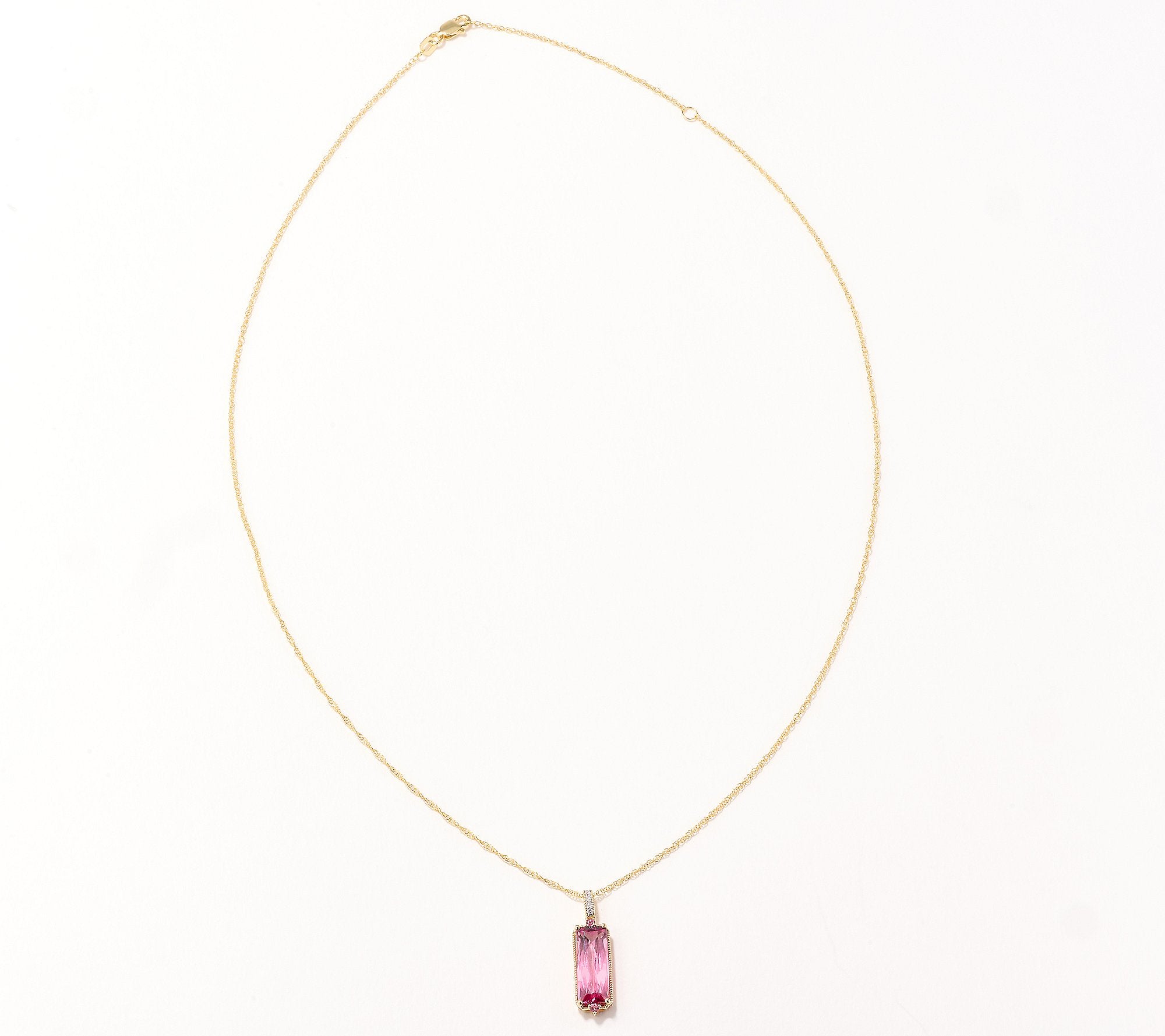 Vault Discoveries Brazilian Pink Tourmaline Pendant, 14k