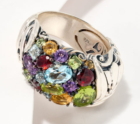 Third Person Sterling Silver Multi Gemstone Garden Party Ring, Size 10