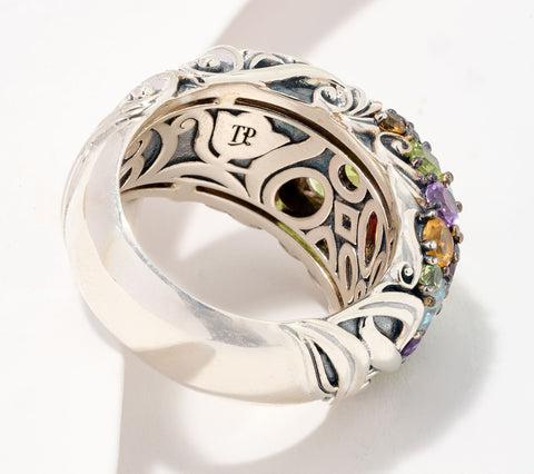 Third Person Sterling Silver Multi Gemstone Garden Party Ring, Size 10