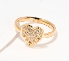 David Markstein 14K Yellow Gold Two-Tone Heart Ring, Ring 8