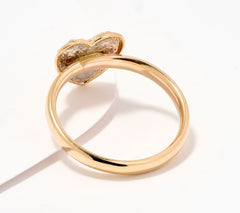 David Markstein 14K Yellow Gold Two-Tone Heart Ring, Ring 8