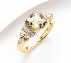 Vault Discoveries 3.2ct Csarite & Diamond Ring, 14k Gold, Size 9