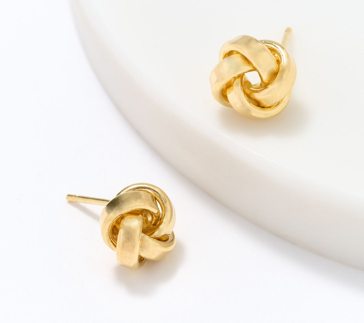 David Markstein Bronze Goldtone Love Knot Stud Earrings, 3/8"