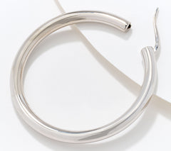 Silver Style Sterling Silver Comfort Closure Hoop Earrings, 1/2"