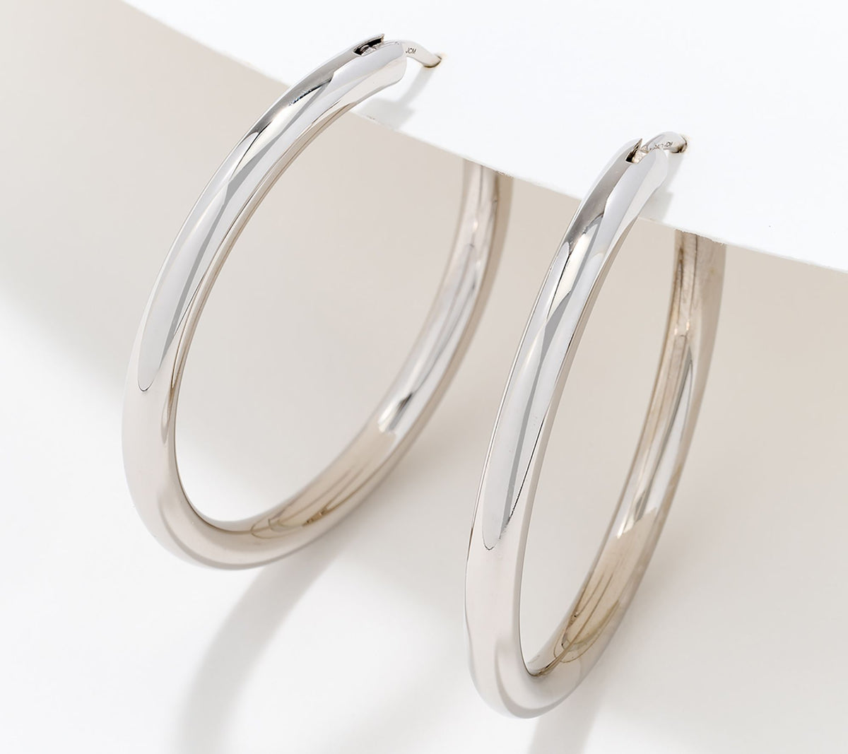 Silver Style Sterling Silver Comfort Closure Hoop Earrings, 1/2"