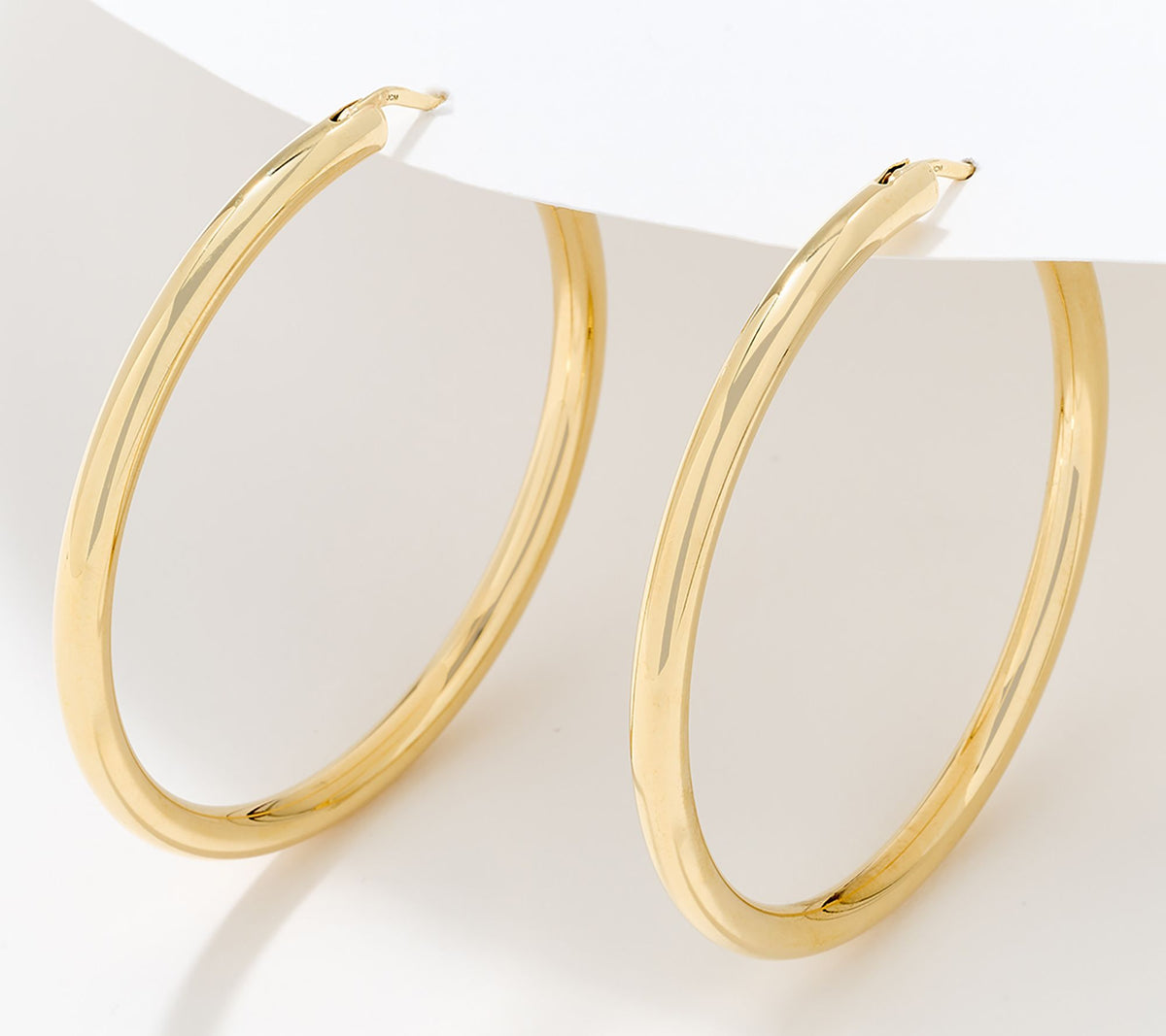 Silver Style Sterling Silver Goldclad Comfort Closure Hoop Earrings, 2"