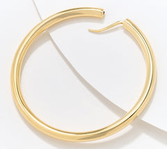 Silver Style Sterling Silver Goldclad Comfort Closure Hoop Earrings, 2"