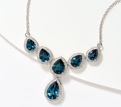 Affinity Gems Sterling Silver London BLue Topaz Y-Drop Necklace, 20"