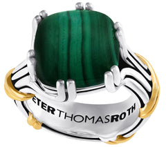 Peter Thomas Roth Bonbon Sterling & 18K Clad Malachite Ring Size 5